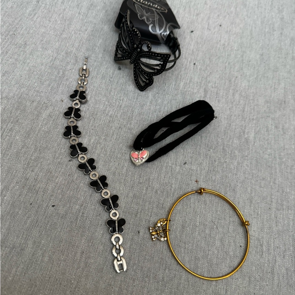 Varies butterfly bracelet lot bonus butterfly watch (need battery)